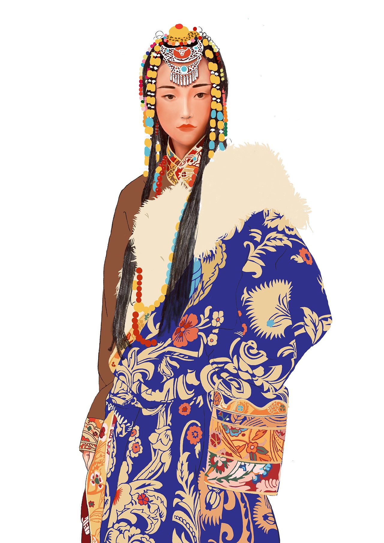 藏族服饰|插画|其他插画|Yuki插画 