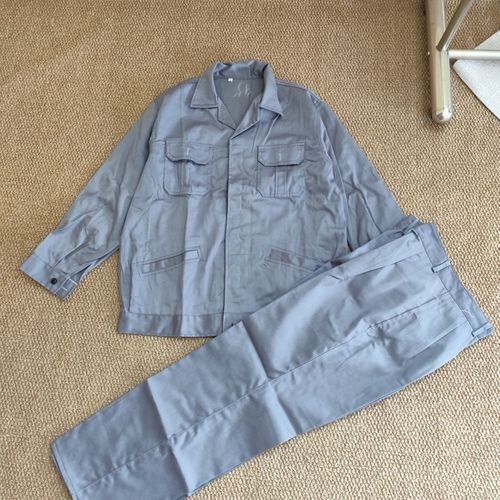 水泥灰套装工作服劳保服工厂工地上班穿春秋套装裤子衣服发货一套